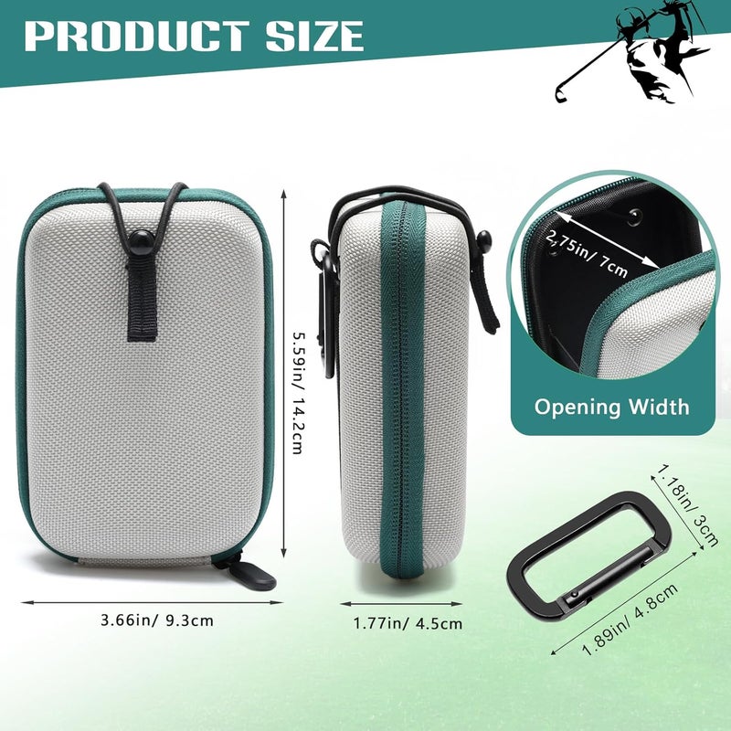 Anglekai Golf Rangefinder Hard Shell Case, Hard Golf Rangefinder Case Universal Range Finder Carry Bag (Grey+Green) - Image 2